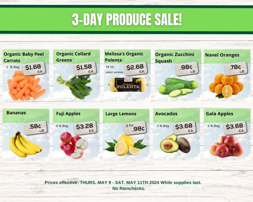 3 day produce sale